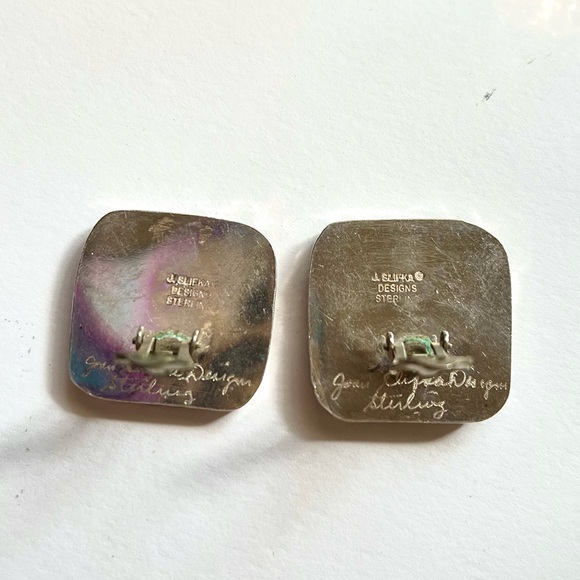 Rare VTG Joan Slifka Sterling Clip On Earrings - Picture 5 of 5